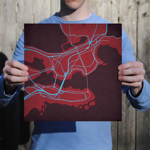 Bludhaven Map Art by City Prints - Image 2
