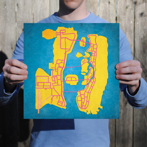 Grand Theft Auto, Vice City Map Art by City Prints - Image 2