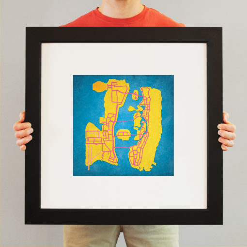 Grand Theft Auto, Vice City Map Art by City Prints - Image 3