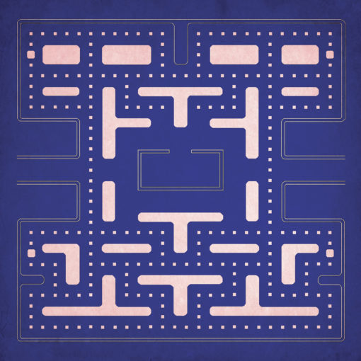 Ms. Pac-Man Map Art by City Prints