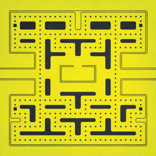 Pac-Man Map Art by City Prints