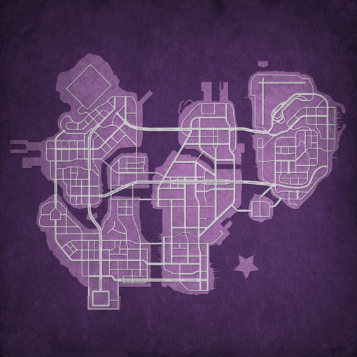 Saints Row: The Third Map Art by City Prints
