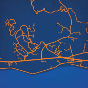Pepperdine University Campus Map Art by City Prints
