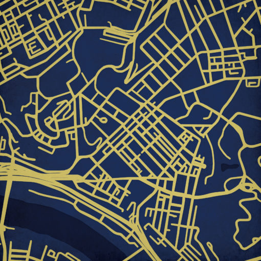 University of Pittsburgh Campus Map Art by City Prints