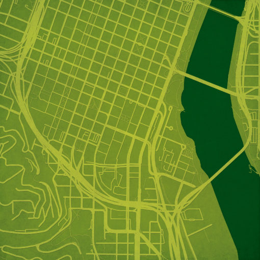 Portland State University Campus Map Art by City Prints