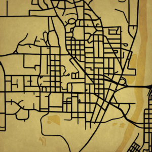 Purdue University Campus Map Art by City Prints
