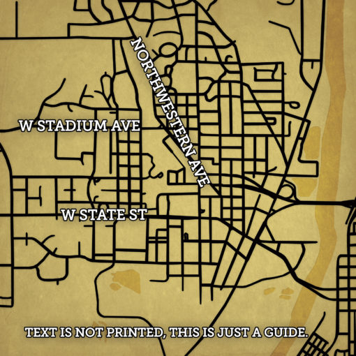 Purdue University Campus Map Art by City Prints - Image 2