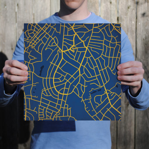 Queens University of Charlotte Campus Map Art by City Prints - Image 3
