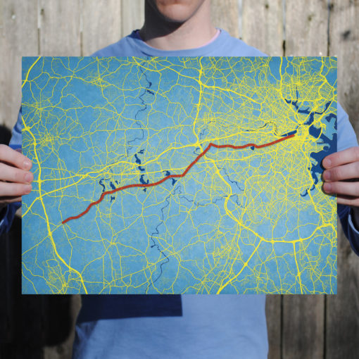 Boston Marathon Course Map Art by City Prints - Image 2