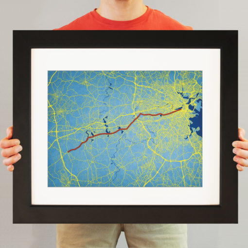Boston Marathon Course Map Art by City Prints - Image 3