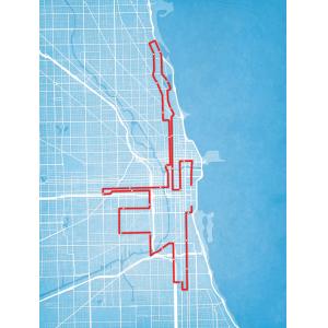 Chicago Marathon Course Map Art by City Prints