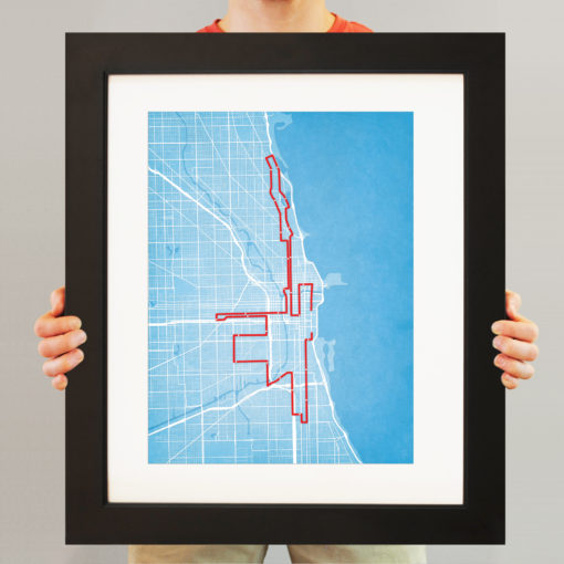 Chicago Marathon Course Map Art by City Prints - Image 3