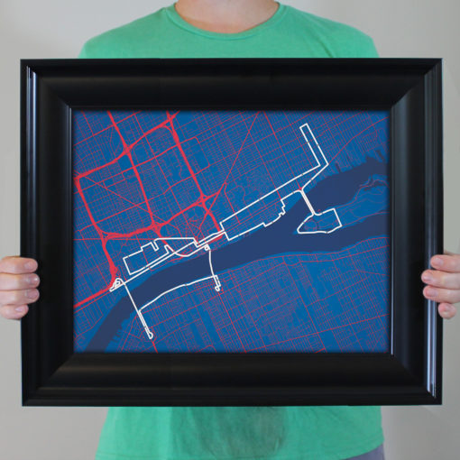 Detroit Free Press Marathon Course Map Art by City Prints - Image 4