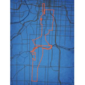 Waddell & Reed Kansas City Marathon Course Map Art by City Prints