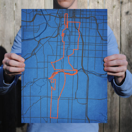 Waddell & Reed Kansas City Marathon Course Map Art by City Prints - Image 2