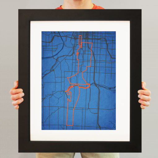 Waddell & Reed Kansas City Marathon Course Map Art by City Prints - Image 3