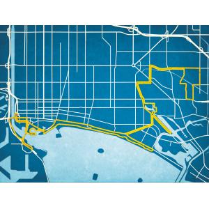Long Beach International City Bank Marathon Course Map Art by City Prints