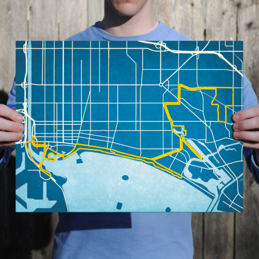 Long Beach International City Bank Marathon Course Map Art by City Prints - Image 2