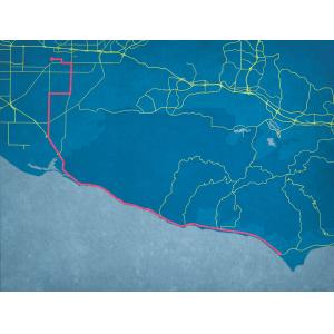 Malibu Marathon Course Map Art by City Prints