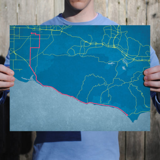 Malibu Marathon Course Map Art by City Prints - Image 2