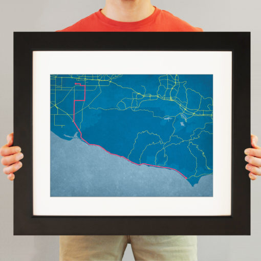 Malibu Marathon Course Map Art by City Prints - Image 3