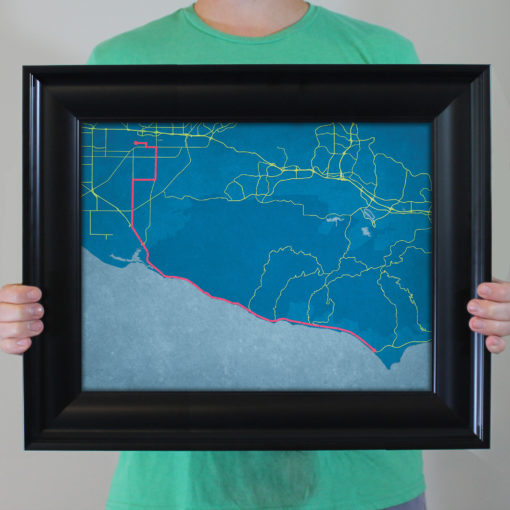 Malibu Marathon Course Map Art by City Prints - Image 4