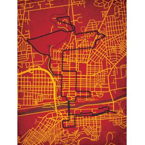 Runner's World Half Marathon Course Map Art by City Prints
