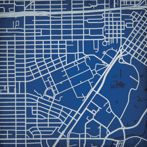 Rice University Campus Map Art by City Prints