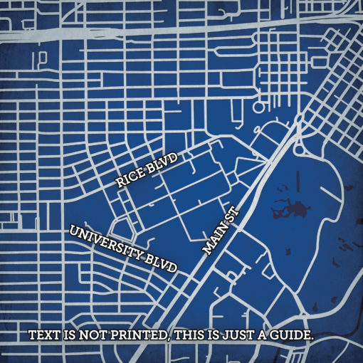 Rice University Campus Map Art by City Prints - Image 2