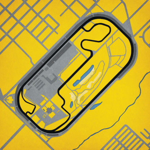 Indianapolis Motor Speedway Map Art by City Prints