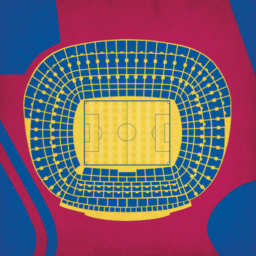 Camp Nou Map Art by City Prints
