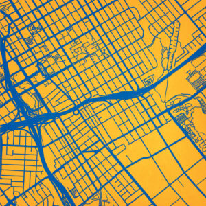 San Jose State University Campus Map Art by City Prints