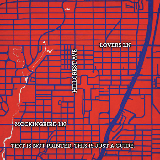 Southern Methodist University Campus Map Art by City Prints - Image 2