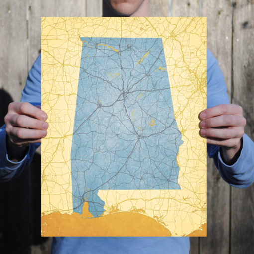 Alabama Map Art by City Prints - Image 2