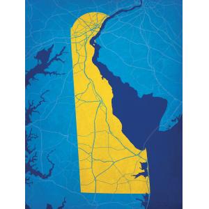 Delaware Map Art by City Prints