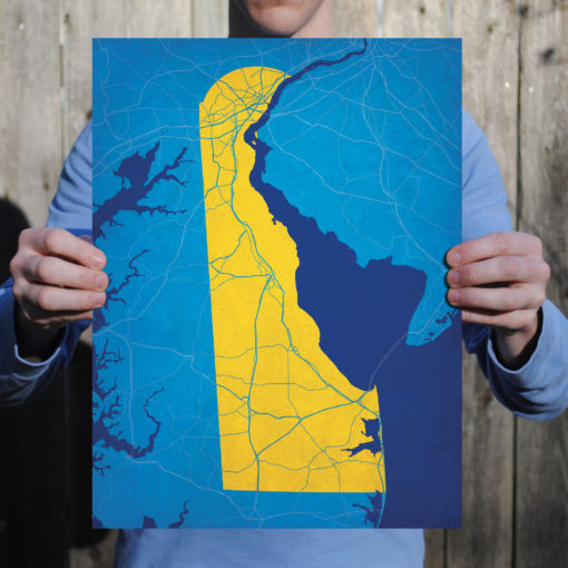 Delaware Map Art by City Prints - Image 2