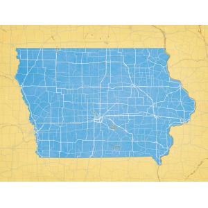 Iowa Map Art by City Prints