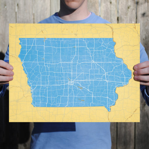 Iowa Map Art by City Prints - Image 2