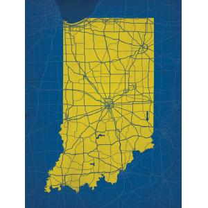 Indiana Map Art by City Prints