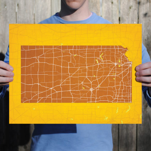 Kansas Map Art by City Prints - Image 2