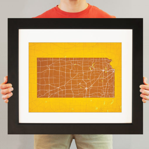 Kansas Map Art by City Prints - Image 3