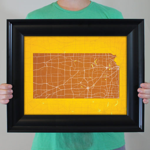 Kansas Map Art by City Prints - Image 4
