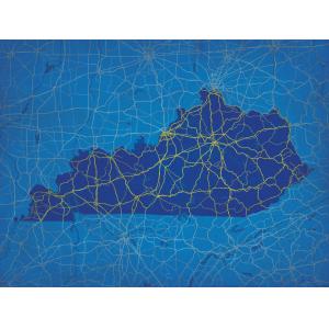Kentucky Map Art by City Prints