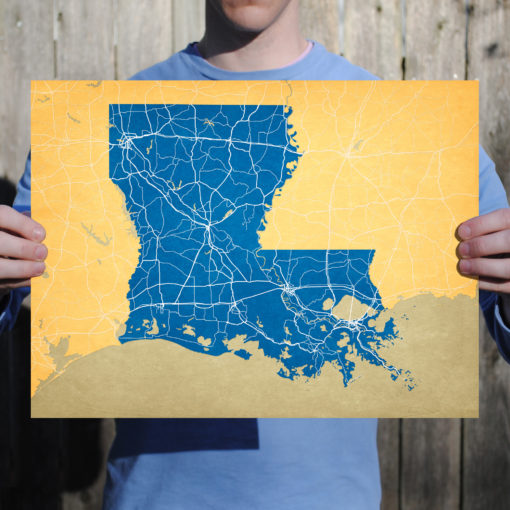 Louisiana Map Art by City Prints - Image 2