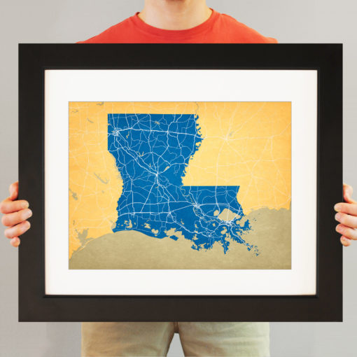 Louisiana Map Art by City Prints - Image 3