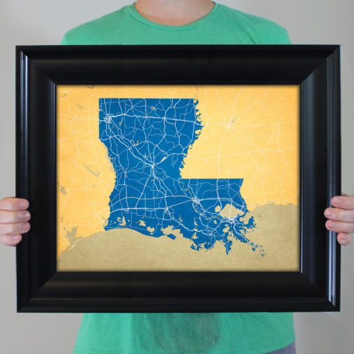 Louisiana Map Art by City Prints - Image 4