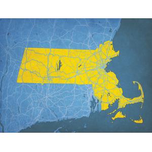 Massachusetts Map Art by City Prints