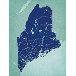 Maine Map Art by City Prints