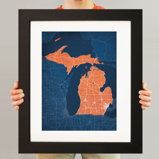 Michigan Map Art by City Prints - Image 3
