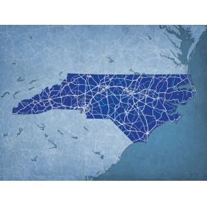 North Carolina Map Art by City Prints